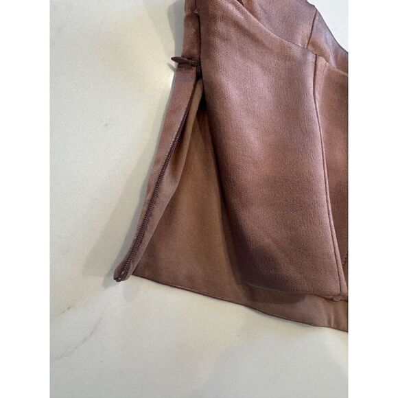 Zara NWT Satin Crop Top in Rosy Bronze Size S - Picture 3 of 4